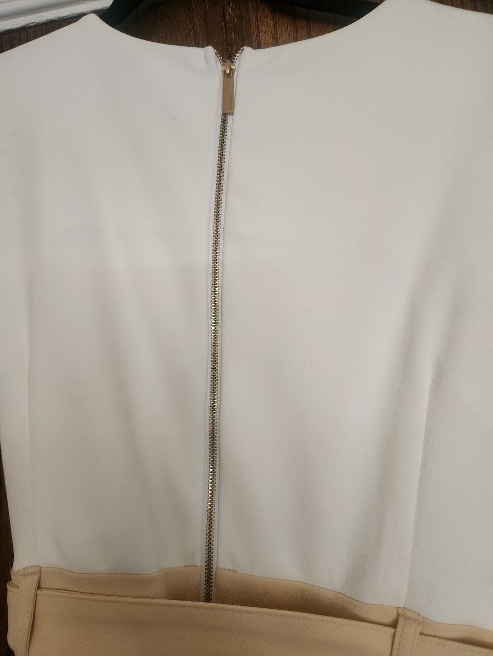 White And Cream Calvin Klein Dress Size 12 - Picture 3 of 4